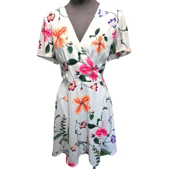 Express Dresses & Skirts - EC EXPRESS FAUX WRAP FLORAL DRESS SZ. 12